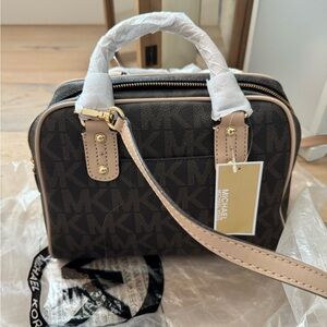 Michael Kors Brown and Tan Satchel